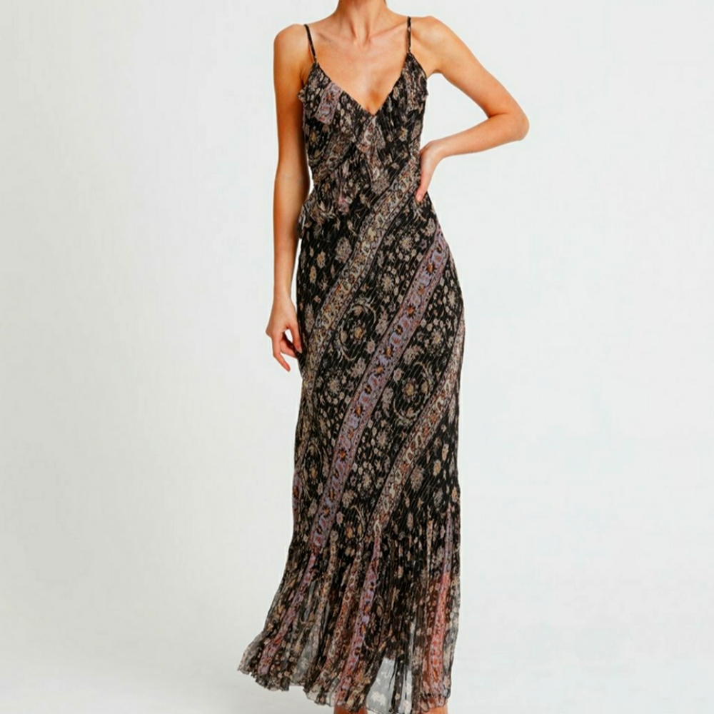 black floral maxi dress (prom, formal)